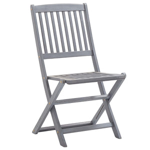 vidaXL 5-Piece Outdoor Dining Set Solid Acacia Wood Grey