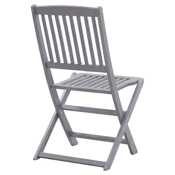 vidaXL 5-Piece Outdoor Dining Set Solid Acacia Wood Grey