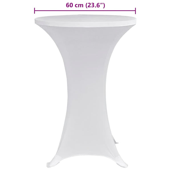 vidaXL Stretch Spandex Poseur Table Covers 4 pcs. Ø 70 cm White