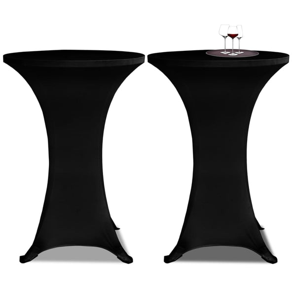 vidaXL Bar Table Covers 4 pcs. Ø 70 cm Black Stretch