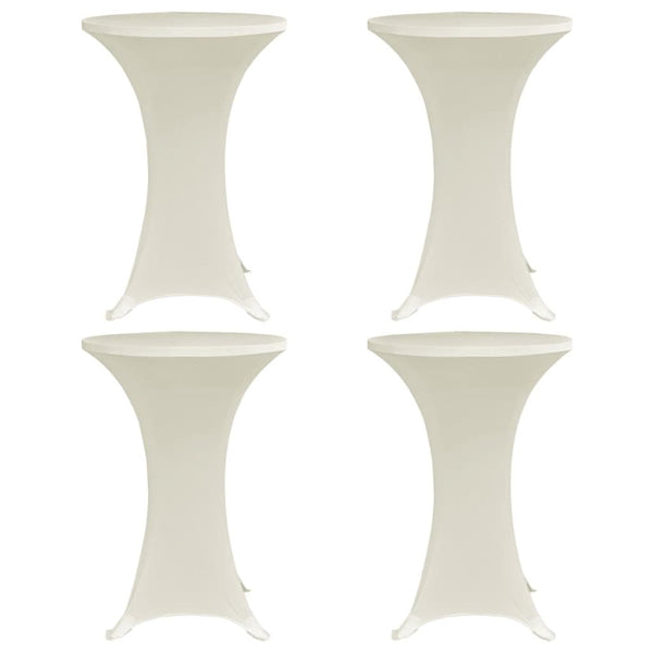 vidaXL Standing Table Covers 4 pcs. Ø 60 cm Cream Stretch