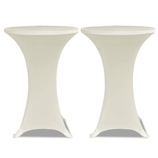 vidaXL Standing Table Covers 4 pcs. Ø 60 cm Cream Stretch