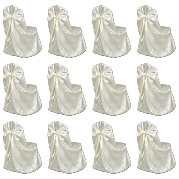 vidaXL Wedding Banquet Chair Covers 12 pcs. Cream