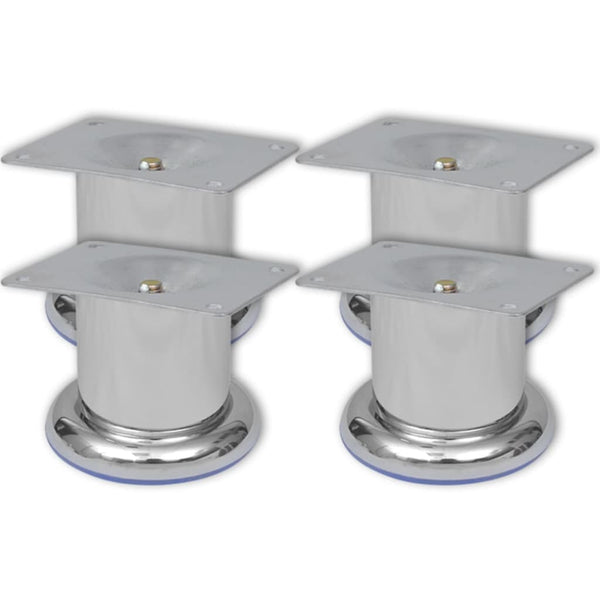 vidaXL Round Sofa Legs 8 pcs. Chrome 60 mm