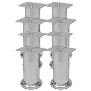 vidaXL Round Sofa Legs 8 pcs. Chrome 120 mm