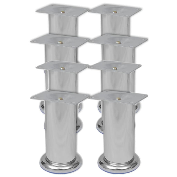 vidaXL Round Sofa Legs 8 pcs. Chrome 120 mm