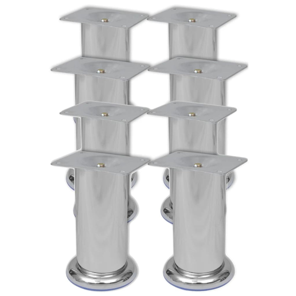 vidaXL Round Sofa Legs 8 pcs. Chrome 120 mm