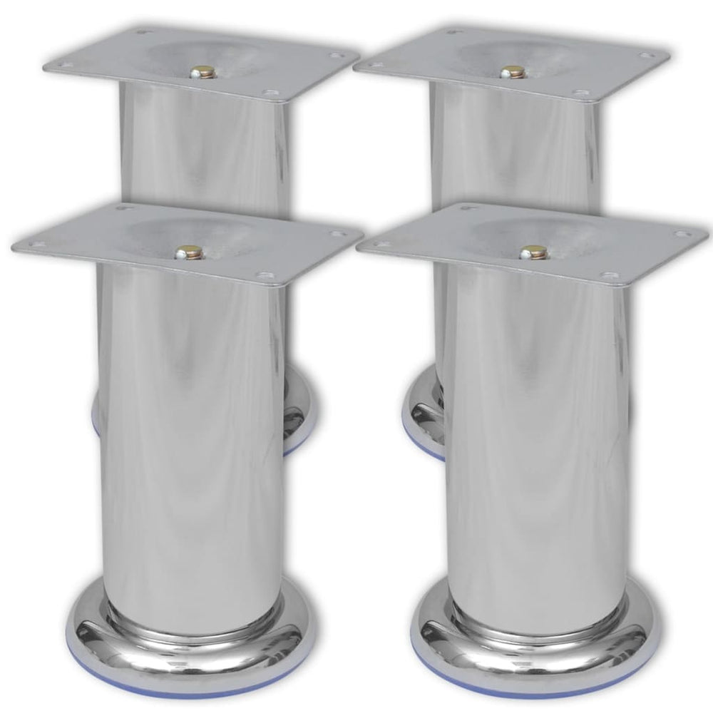 vidaXL Round Sofa Legs 8 pcs. Chrome 120 mm