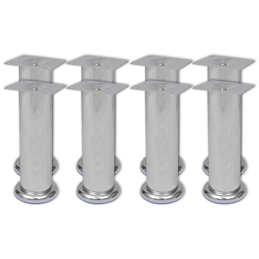 vidaXL Round Sofa Legs 8 pcs. Chrome 180 mm