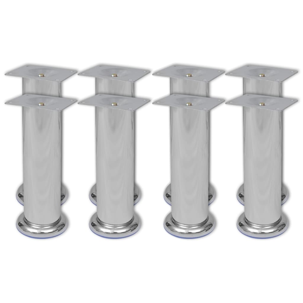 vidaXL Round Sofa Legs 8 pcs. Chrome 180 mm