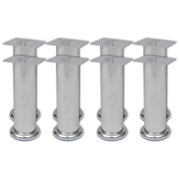 vidaXL Round Sofa Legs 8 pcs. Chrome 180 mm