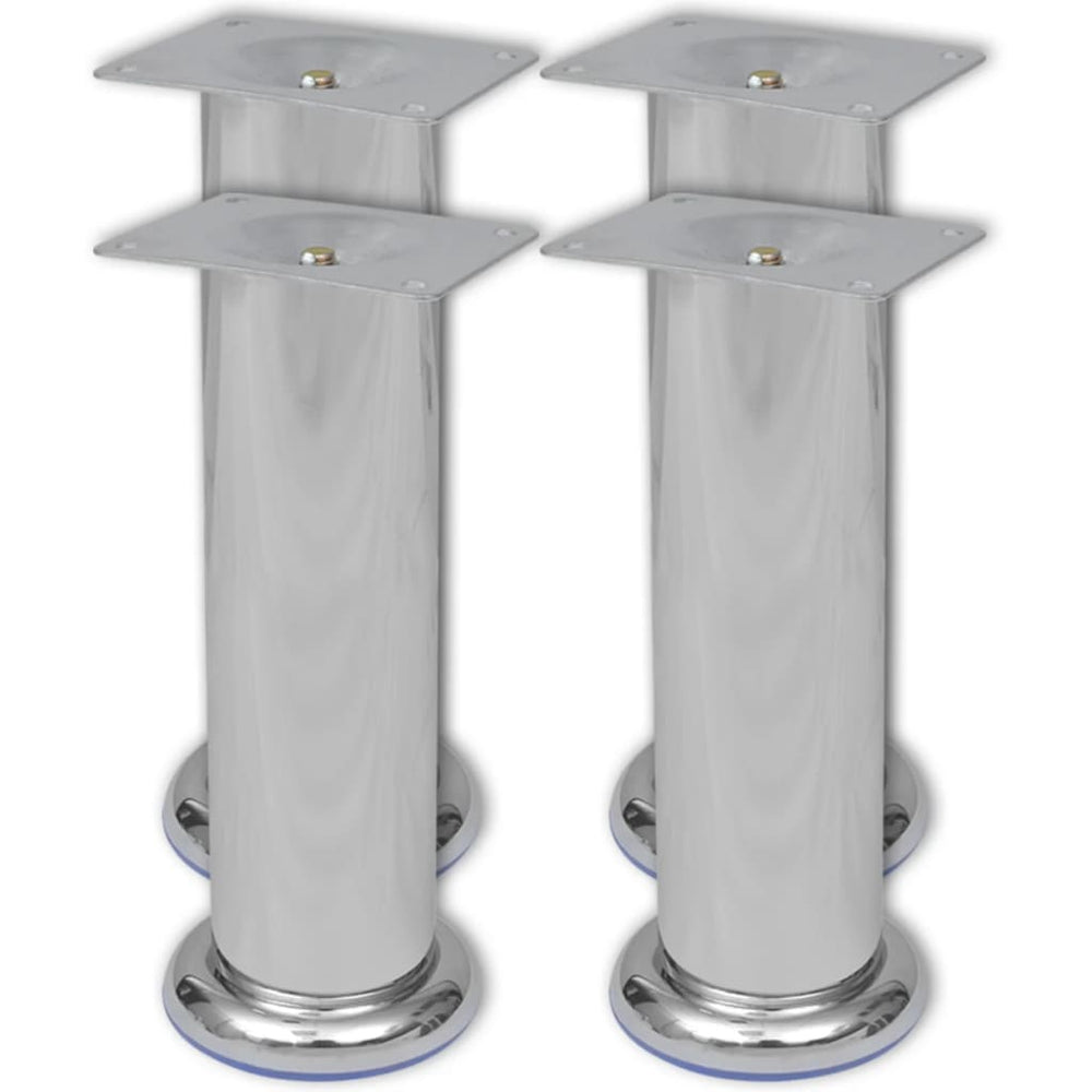 vidaXL Round Sofa Legs 8 pcs. Chrome 180 mm