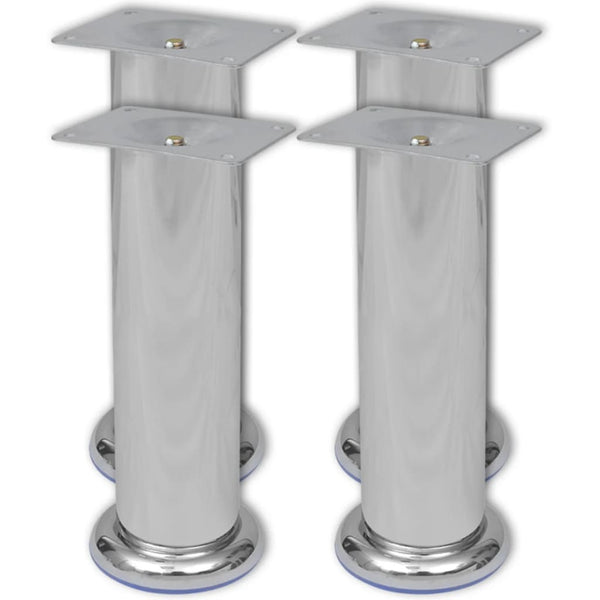 vidaXL Round Sofa Legs 8 pcs. Chrome 180 mm