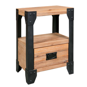 vidaXL Nightstands 2 pcs. Solid Acacia Wood Steel 40 x 30 x 54 cm