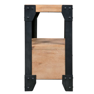 vidaXL Nightstands 2 pcs. Solid Acacia Wood Steel 40 x 30 x 54 cm