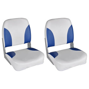 vidaXL Boat Seats 2 pcs. Foldable Backrest with Blue and White Cushion