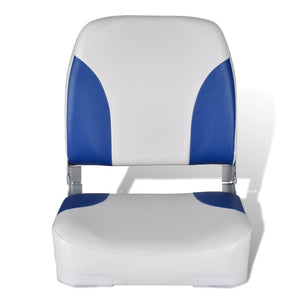 vidaXL Boat Seats 2 pcs. Folding Backrest with Blue and White Cushion