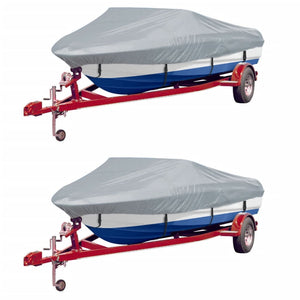 vidaXL Boat Tarpaulins 2 pcs. Grey Length 427-488 cm Width 229 cm