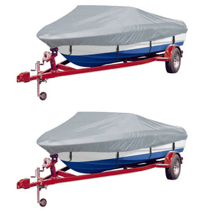 vidaXL Boat Covers 2 pcs. Grey Length 519-580 cm Width 294 cm