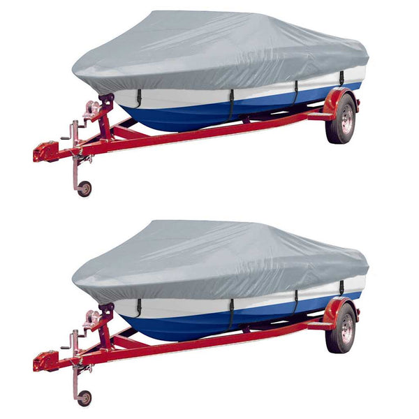 vidaXL Boat Covers 2 pcs. Grey Length 610-671 cm Width 254 cm