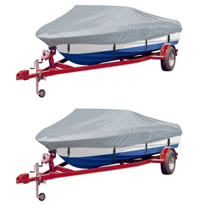 vidaXL Boat Covers 2 pcs. Grey Length 610-671 cm Width 254 cm