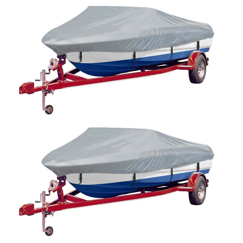 vidaXL Boat Covers 2 pcs. Grey Length 610-671 cm Width 254 cm
