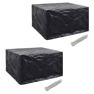 vidaXL Garden Furniture Covers 2 pcs. 6 Persons Poly Rattan 8 Eyelets