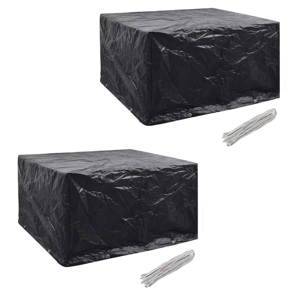 vidaXL Garden Furniture Covers 2 pcs. 6 Persons Poly Rattan 8 Eyelets