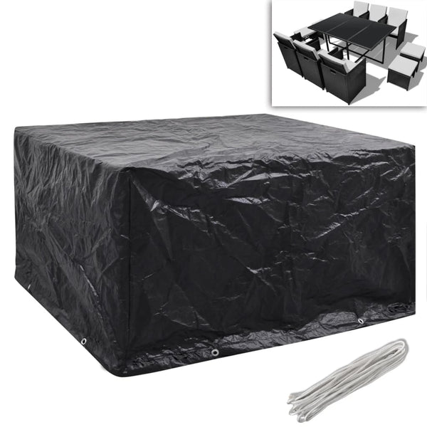 vidaXL Garden Furniture Covers 2 pcs. 6 Persons Poly Rattan 8 Eyelets