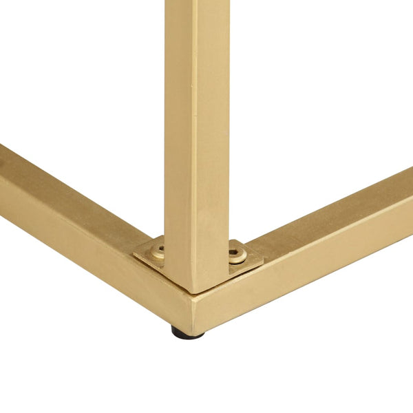 vidaXL Console Table Golden 90 x 30 x 75 cm Solid Mango Wood
