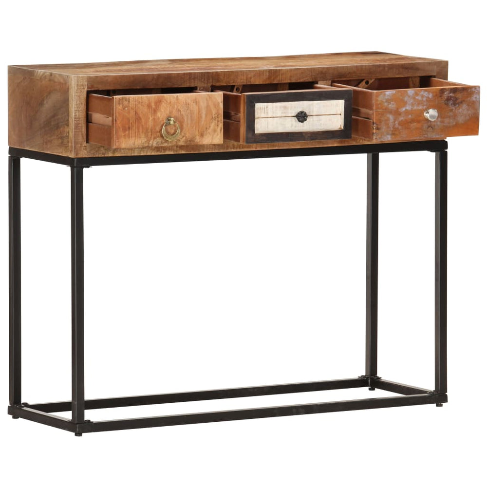 vidaXL Console Table Golden 90x30x75 cm Solid Reclaimed Wood