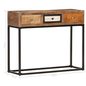 vidaXL Console Table Golden 90x30x75 cm Solid Reclaimed Wood
