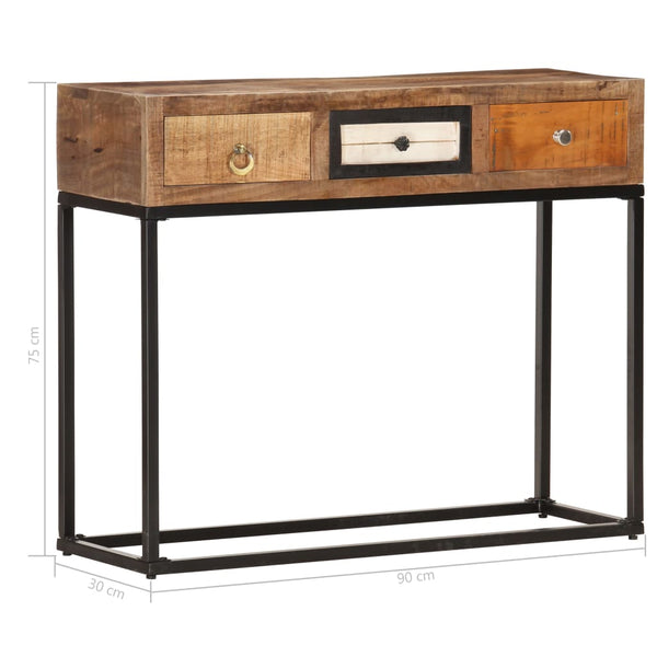 vidaXL Console Table Golden 90x30x75 cm Solid Reclaimed Wood