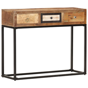 vidaXL Console Table Golden 90x30x75 cm Solid Reclaimed Wood