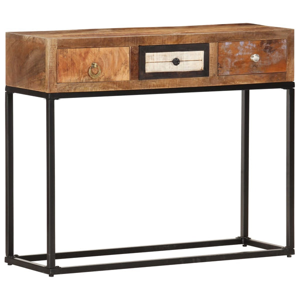 vidaXL Console Table Golden 90x30x75 cm Solid Reclaimed Wood