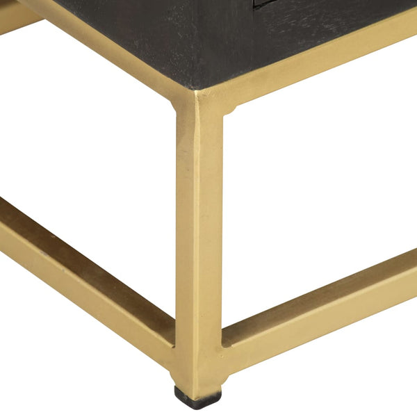 vidaXL Drawer Cabinet Black Golden 45x30x105cm Mango Wood