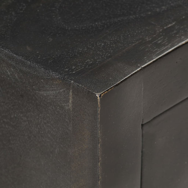 vidaXL Nightstand Black and Gold 40 x 30 x 50 cm Solid Mango Wood