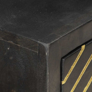 vidaXL Console Table Black and Gold 90x30x75 cm Solid Mango Wood