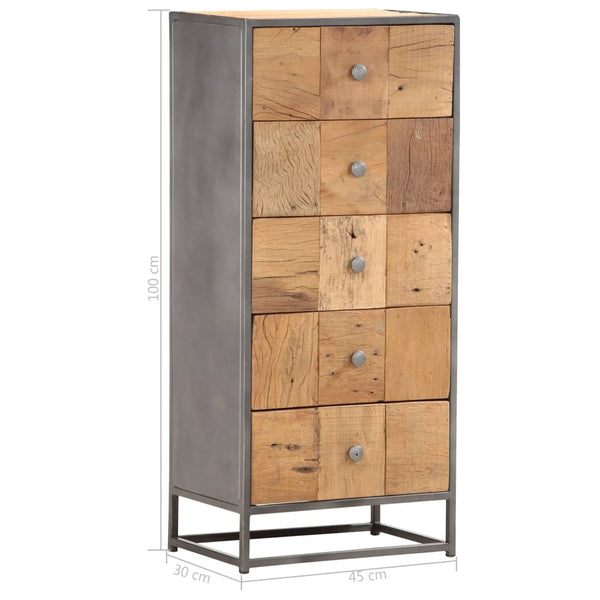 vidaXL Highboard with Drawers 45x30x100 cm Solid Reclaimed Wood