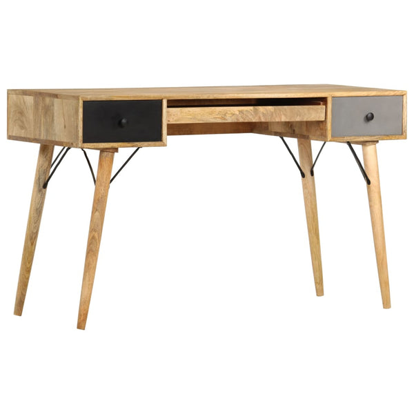 vidaXL Desk with Drawers 130 x 50 x 80 cm Solid Mango Wood