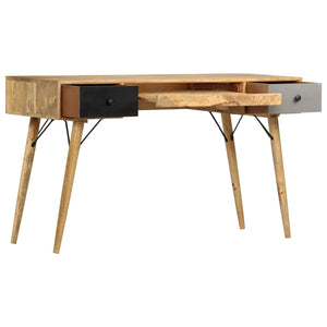 vidaXL Desk with Drawers 130 x 50 x 80 cm Solid Mango Wood