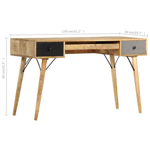 vidaXL Desk with Drawers 130 x 50 x 80 cm Solid Mango Wood