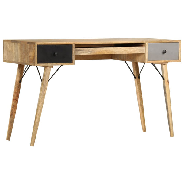 vidaXL Desk with Drawers 130 x 50 x 80 cm Solid Mango Wood