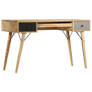 vidaXL Desk with Drawers 130 x 50 x 80 cm Solid Mango Wood