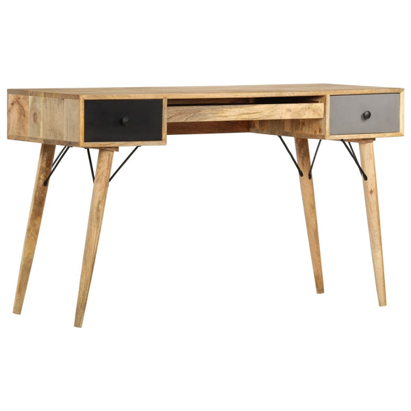 vidaXL Desk with Drawers 130 x 50 x 80 cm Solid Mango Wood