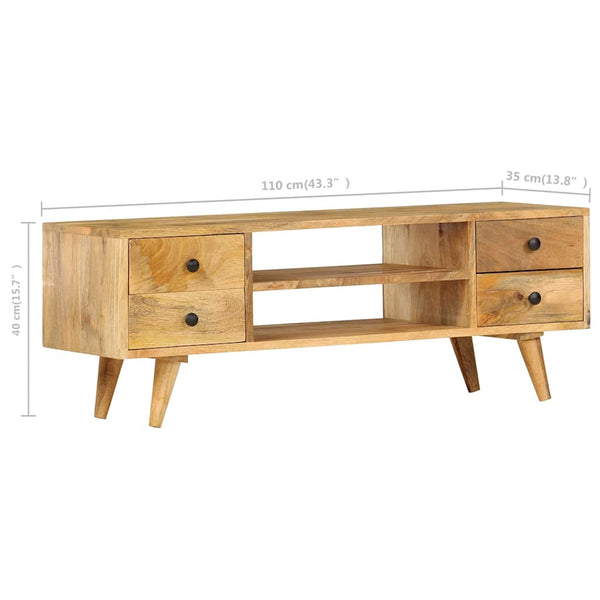 vidaXL TV Cabinet 110 x 35 x 40 cm Solid Mango Wood