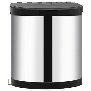 vidaXL Built-In Kitchen Bin Stainless Steel 12 L
