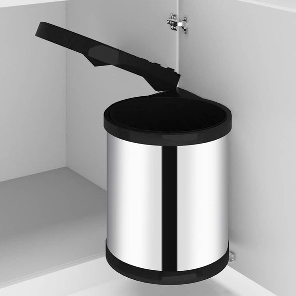 vidaXL Built-In Kitchen Bin Stainless Steel 12 L