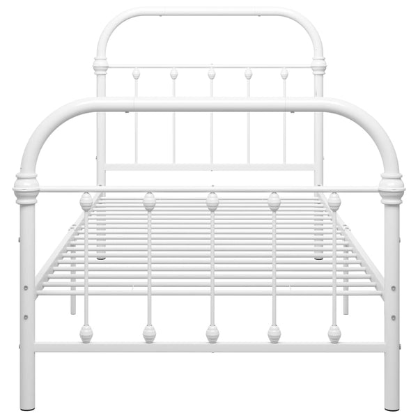Bettgestell Weiß Metall 90×200 cm