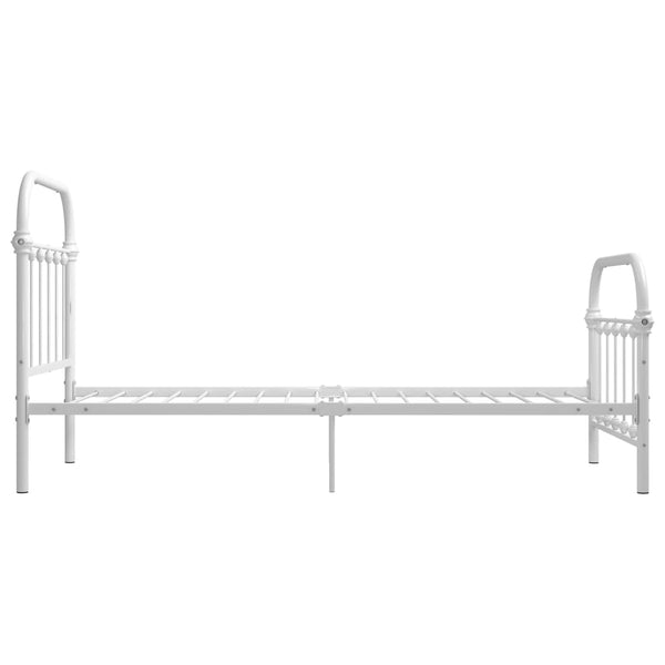 vidaXL Bed Frame White Metal 100 x 200 cm